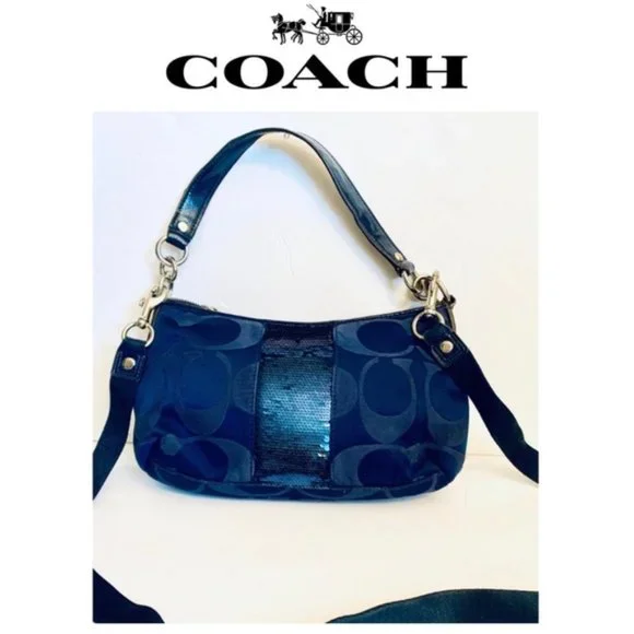 Coach | Bags | Coach Blue Sequined Crossbody Coach N H176f17714